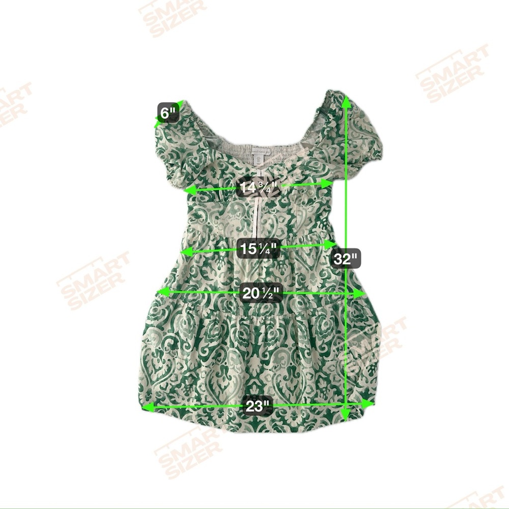 Revolve House of Harlow 1960 Green and White Boho Cottagecore Mini Dress Size S - Picture 6 of 8